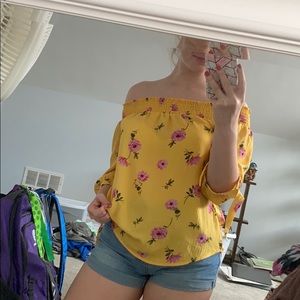 Yellow Off-the-Shoulder Rue 21 Blouse